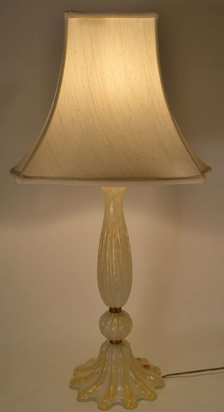 20th Century Pair of Murano Avventurina Italian Table Lamps For Sale
