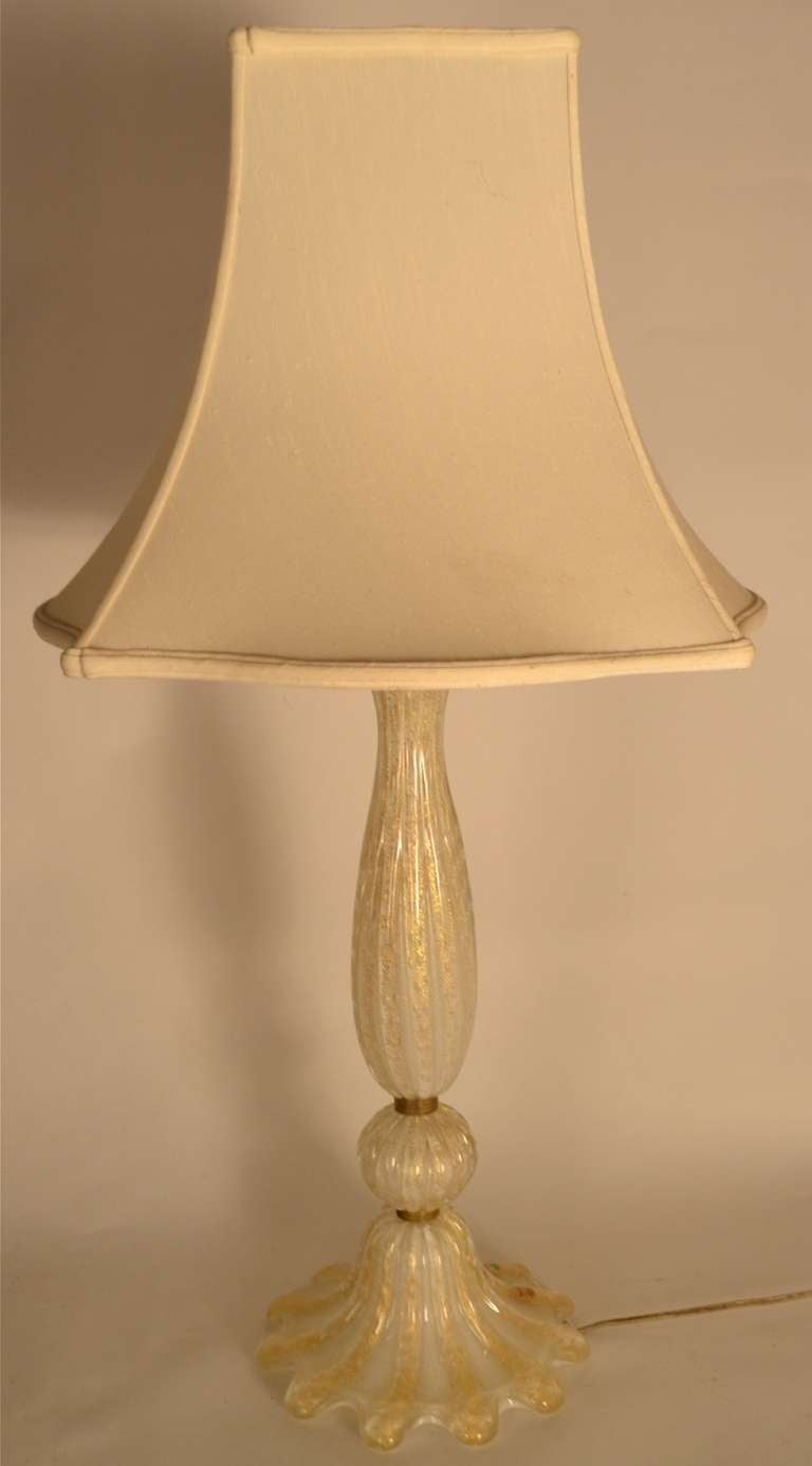 Pair of Murano Avventurina Italian Table Lamps In Excellent Condition For Sale In New York, NY