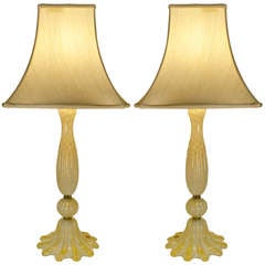 Pair of Murano Avventurina Italian Table Lamps 6