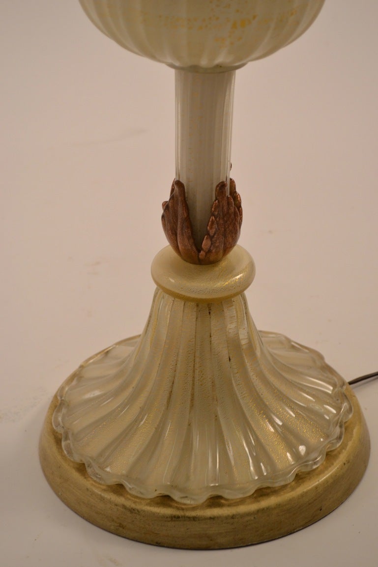 Mid-Century Modern Pair Murano Glass Lamps