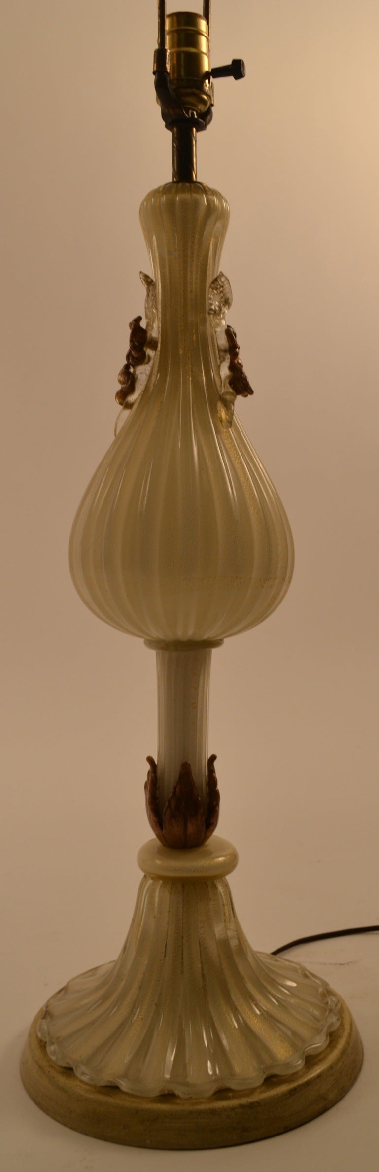 Italian Pair Murano Glass Lamps