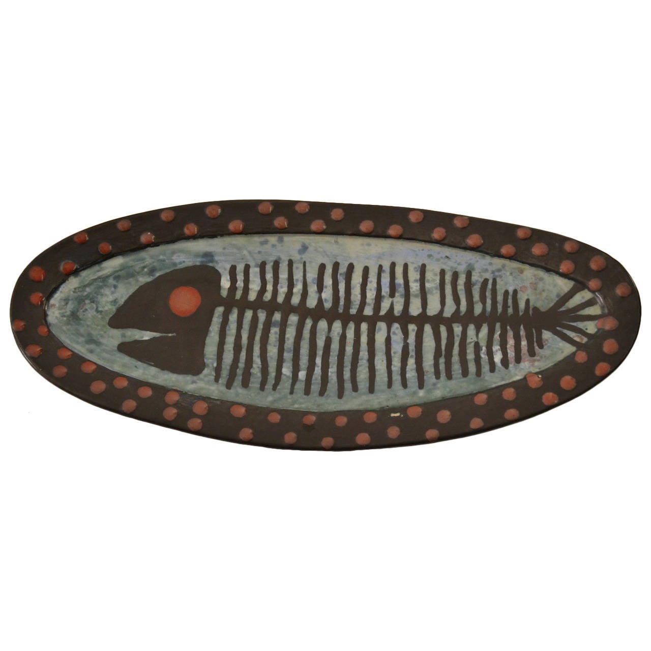 Modernist Pottery Fish Platter at 1stDibs