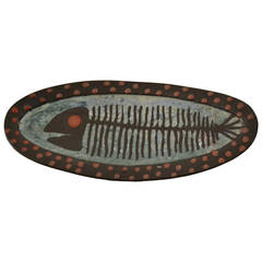 Modernistische Fischplatte aus Keramik