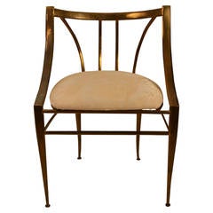 Vintage Brass Lounge Chair by Chiavari