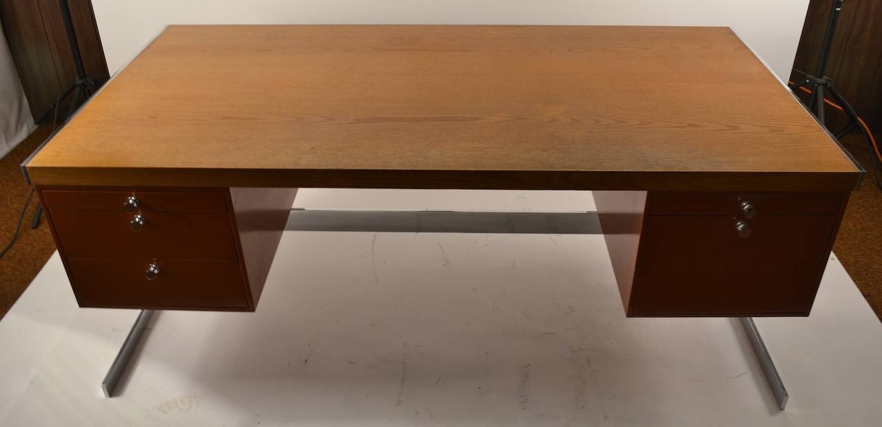 Metal And Wood Large Flat Top Desk For At 1stdibs Metal And Wood Large Flat Top Desk For 1