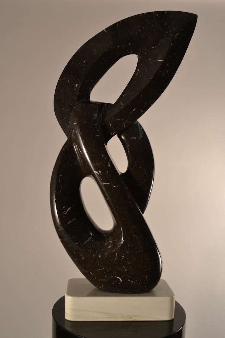 Polished marble ( Tennessee Imperial Black Marble ) sculpture titled 