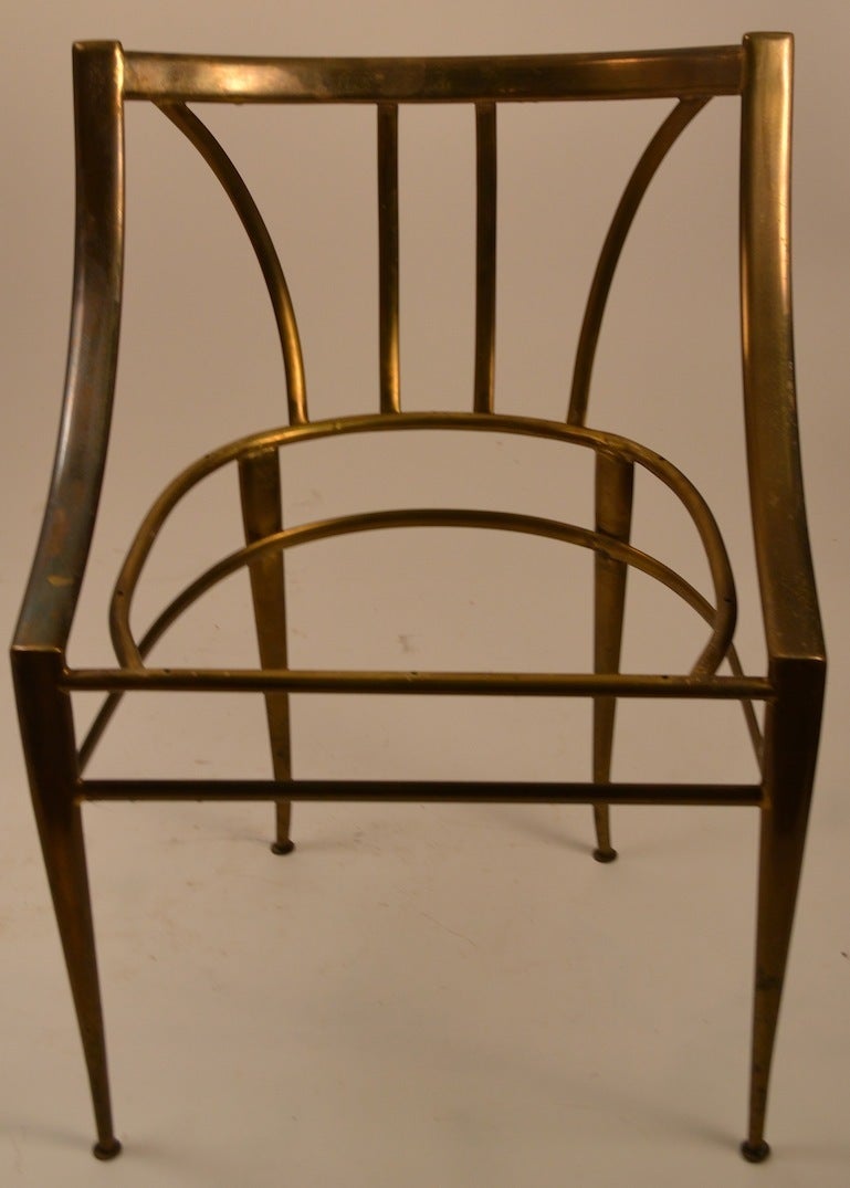 Mid-20th Century Brass Lounge Chair by Chiavari