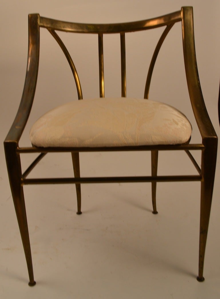 Brass Lounge Chair by Chiavari In Good Condition In New York, NY
