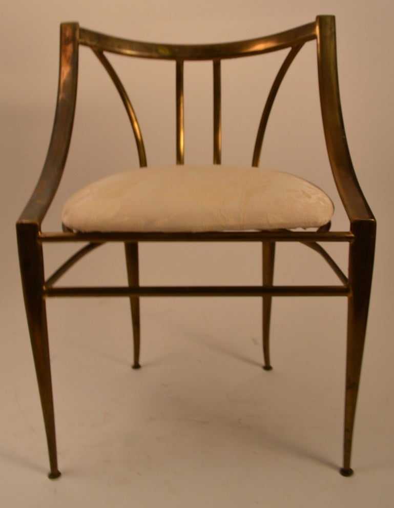 Italian Brass Lounge Chair by Chiavari