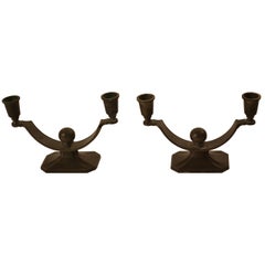 Pair of Just Andersen Art Deco Pewter Candlesticks