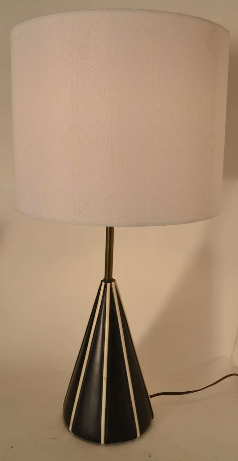 American Chic Black and White Cone Form Table Lamps