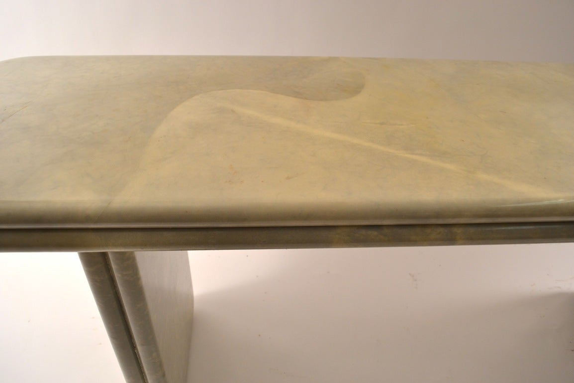 Mid-Century Modern Lacquered Parchment Console