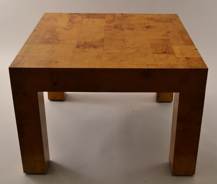 Classic Paul Evans Burl Patchwork Cityscape Parsons Table In Excellent Condition In New York, NY