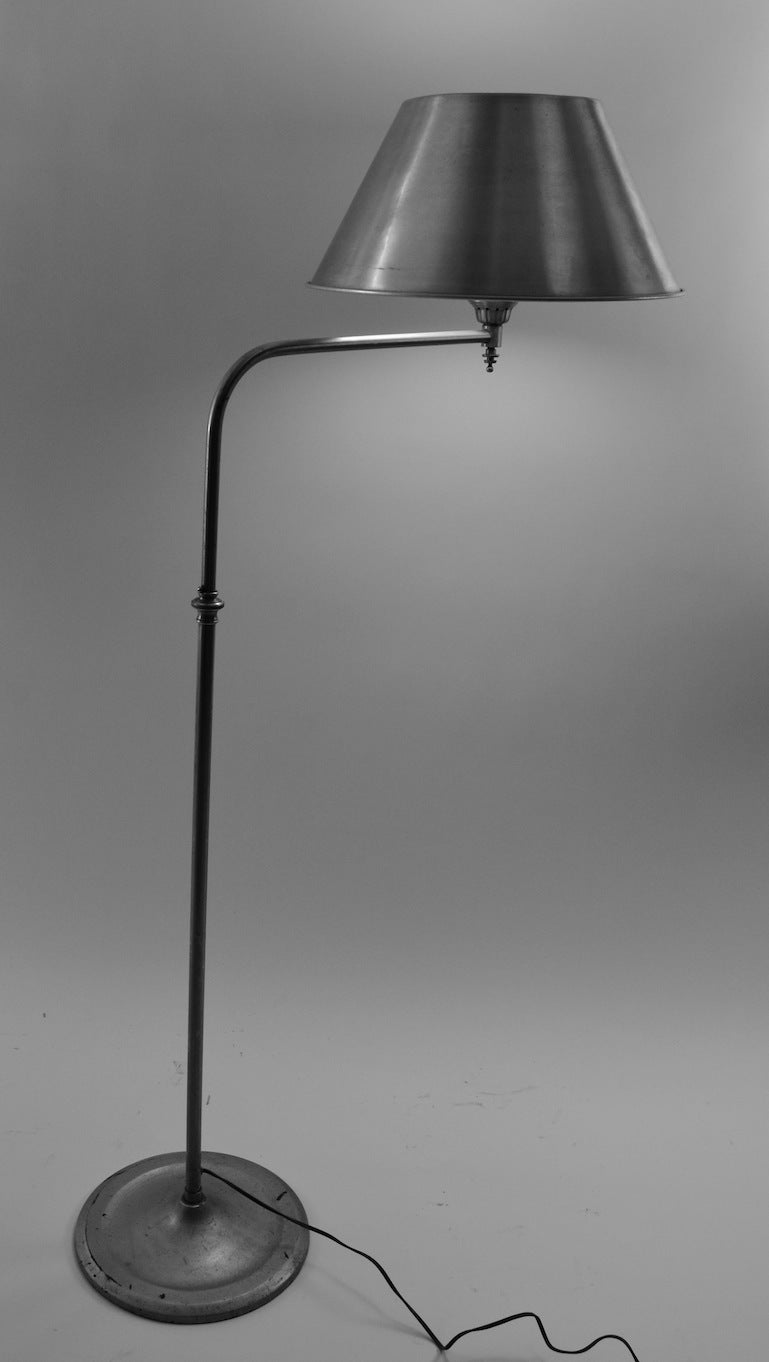 Adjustable Machine Age Industrial Floor Lamp For Sale 4