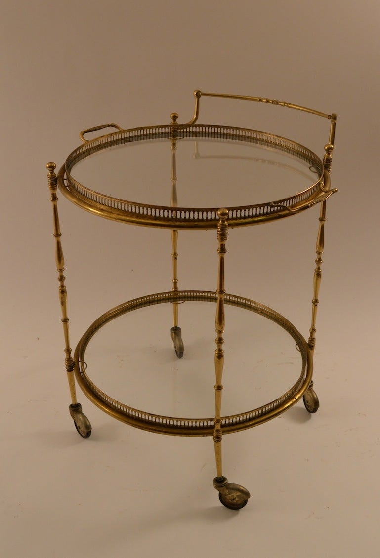 French Brass Bart Cart Serving Trolley