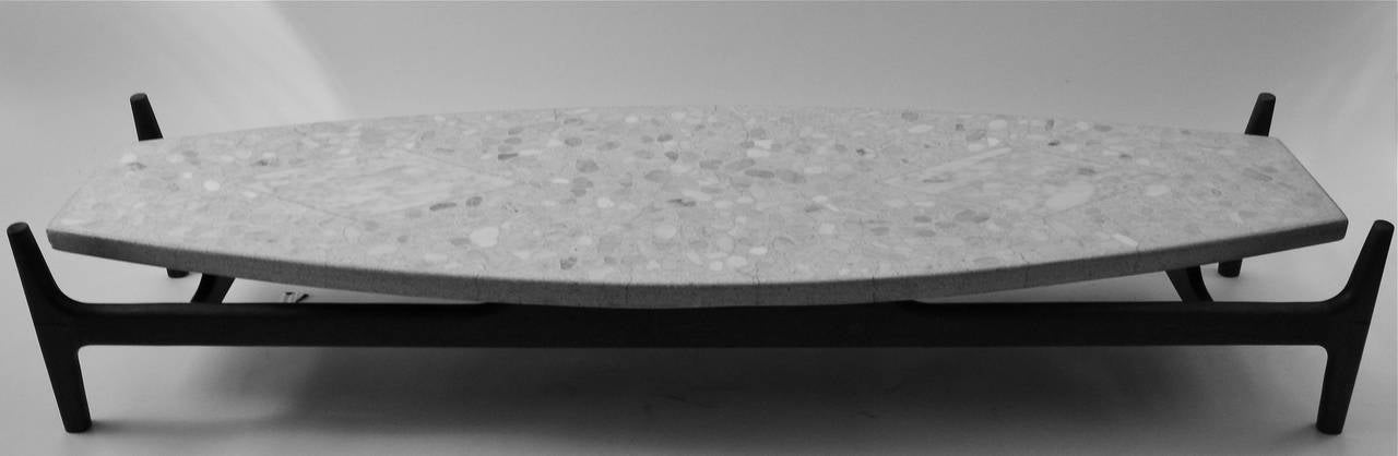 Mid-20th Century Surfboard, Terrazzo-Top Coffee or Cocktail Table For Sale