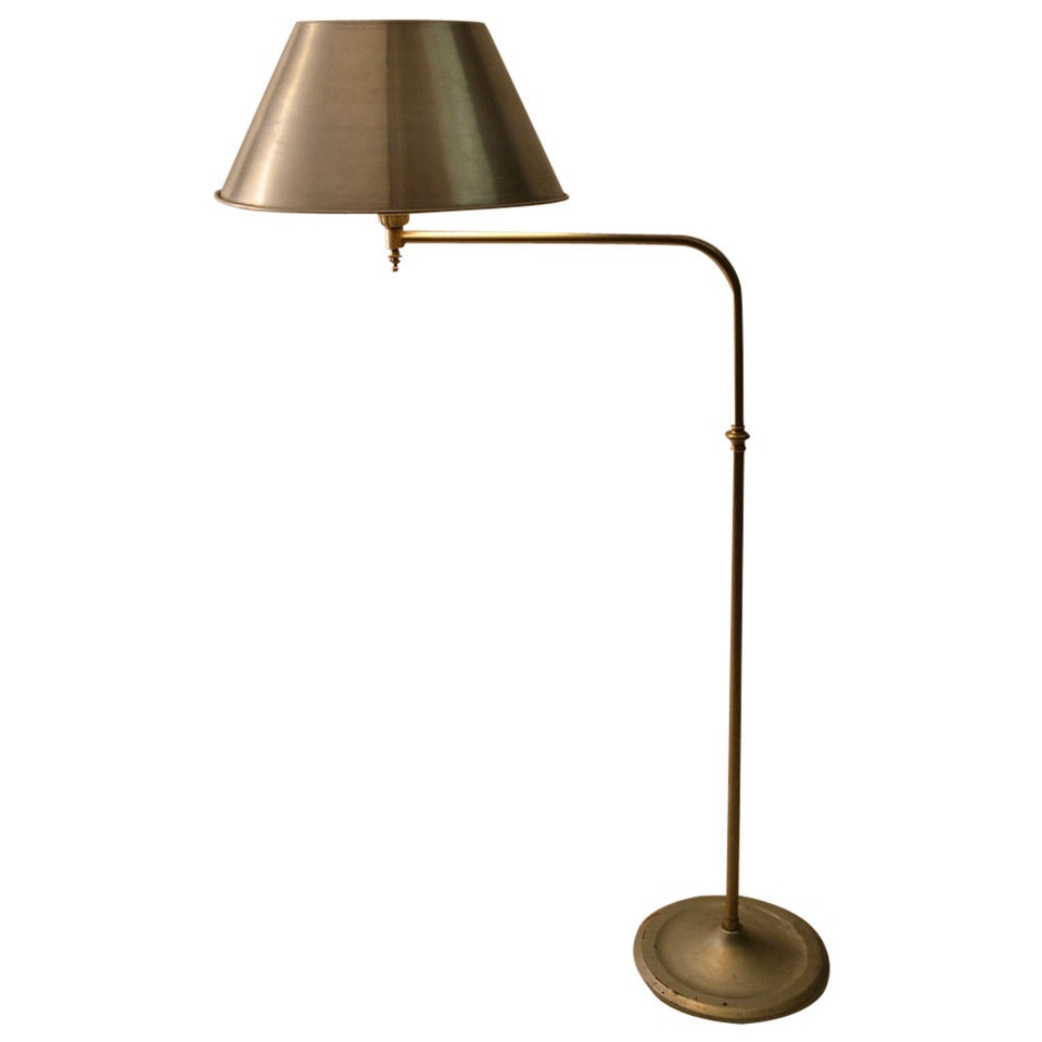 Adjustable Machine Age Industrial Floor Lamp For Sale