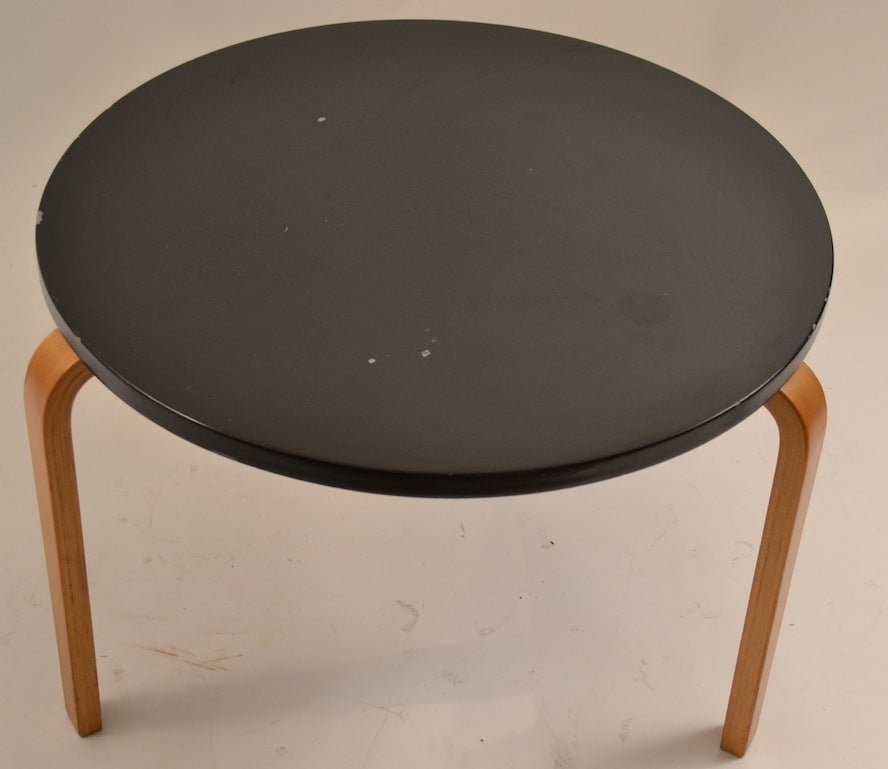 Thonet Black-Top and Blonde-Leg Table