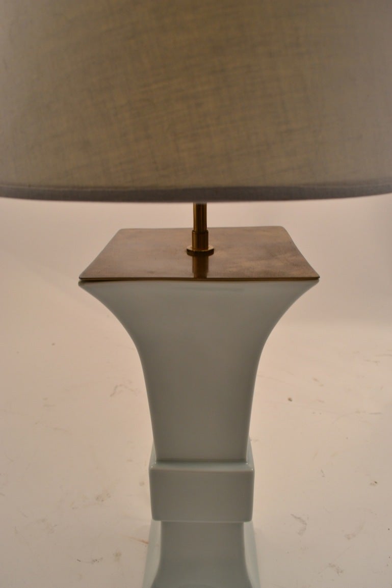 Mid-20th Century Blanc De Chine Chinese Style Lamp For Sale