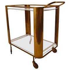 Vintage Moderne Styled Bar Car in Brass