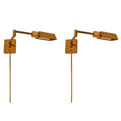 Pair of Brass Sconces by Casella Lighting