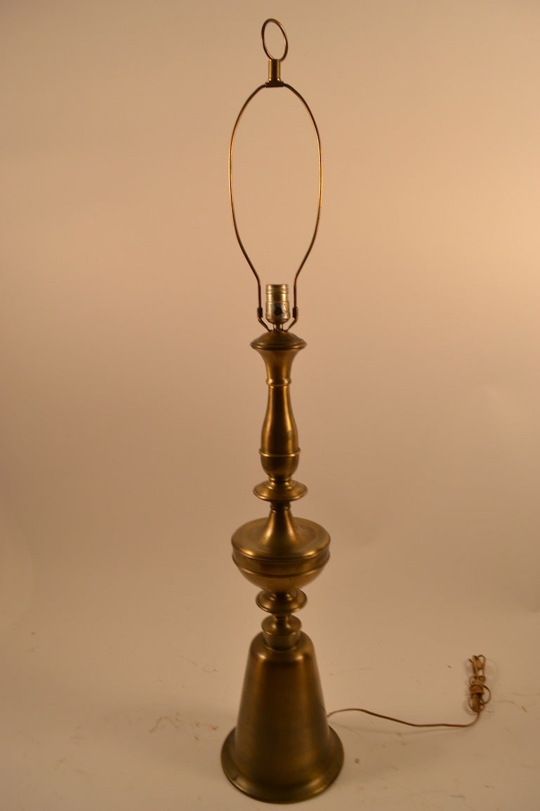 Pair of Tall Brass Table Lamps at 1stDibs