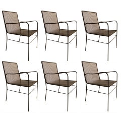 Set of Six Woodard Dining Armchairs