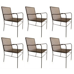 Ensemble de six fauteuils de salle à manger Woodard