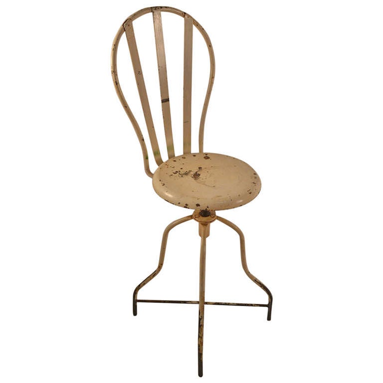 Iron Industrial Swivel Stool, Chair For Sale at 1stdibs