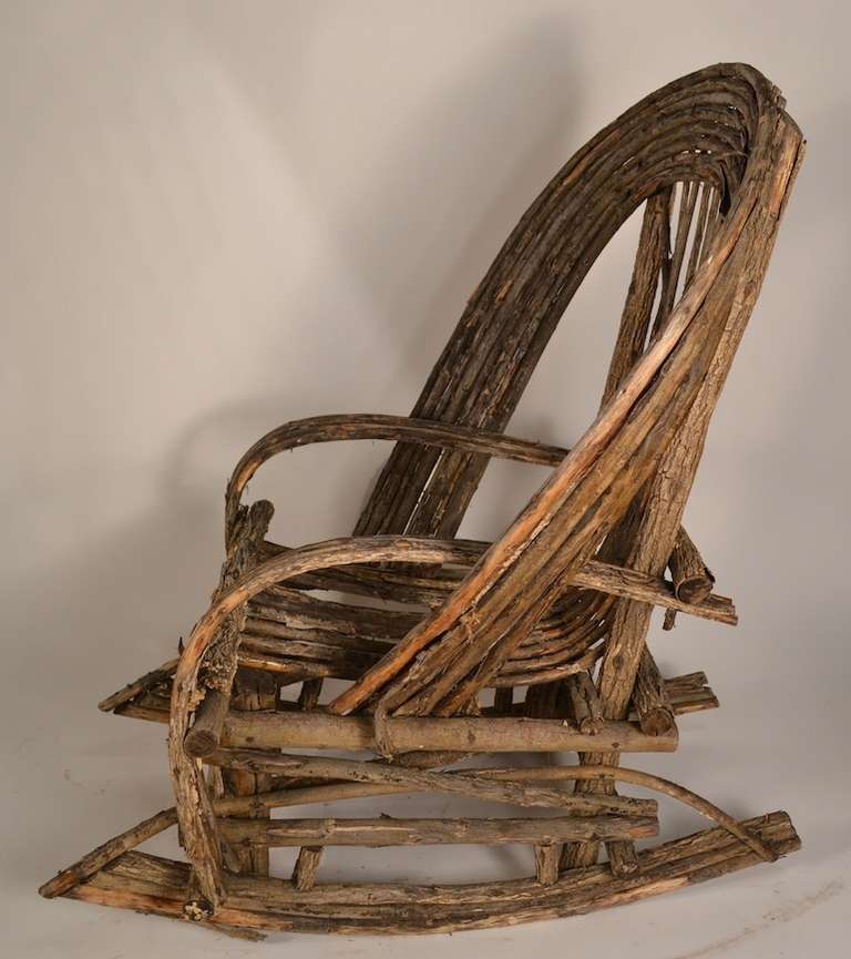 Adirondack Twig Rocking Chair For Sale at 1stdibs
