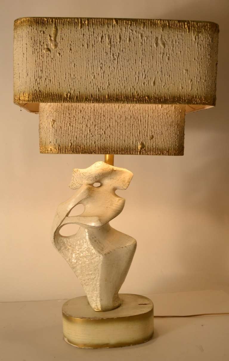 Pair Plaster Lamps attributed to Frederick Weinberg 1