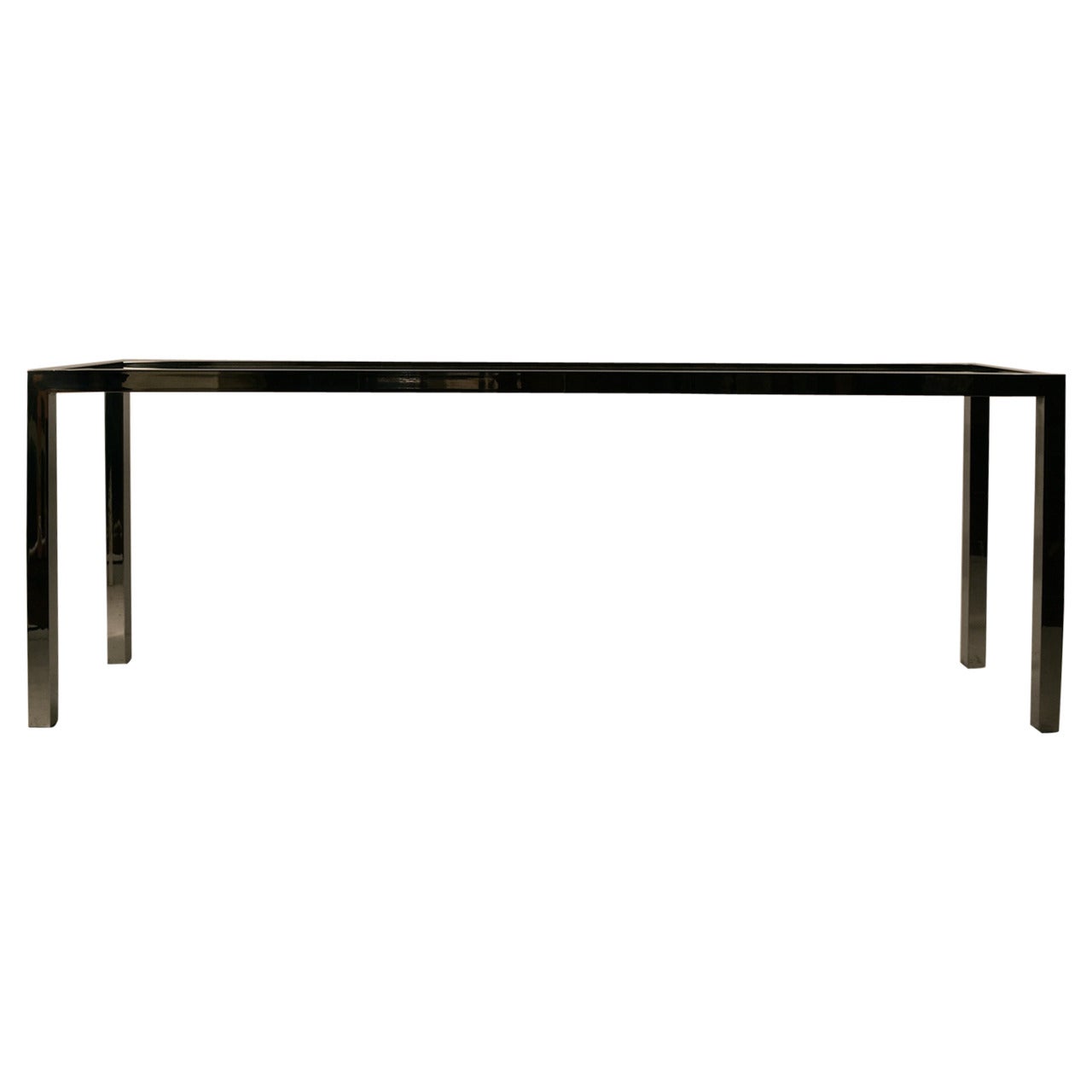 Chrome Parsons Console Glass-Top Table