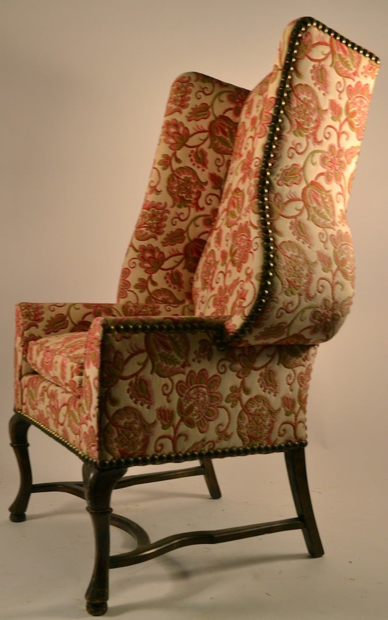 Mid-20th Century Stylish Wing Chair by Louis Mittman
