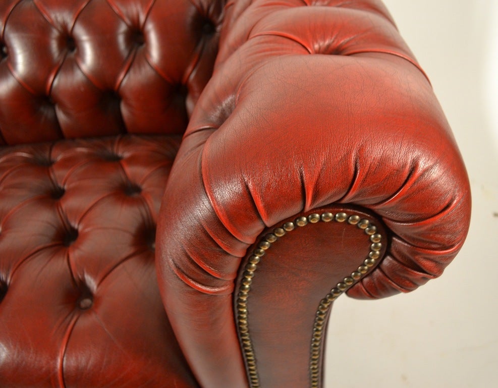 chesterfield loveseat leather