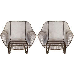 Pair of Cantilevered Woodard Lounge Chairs