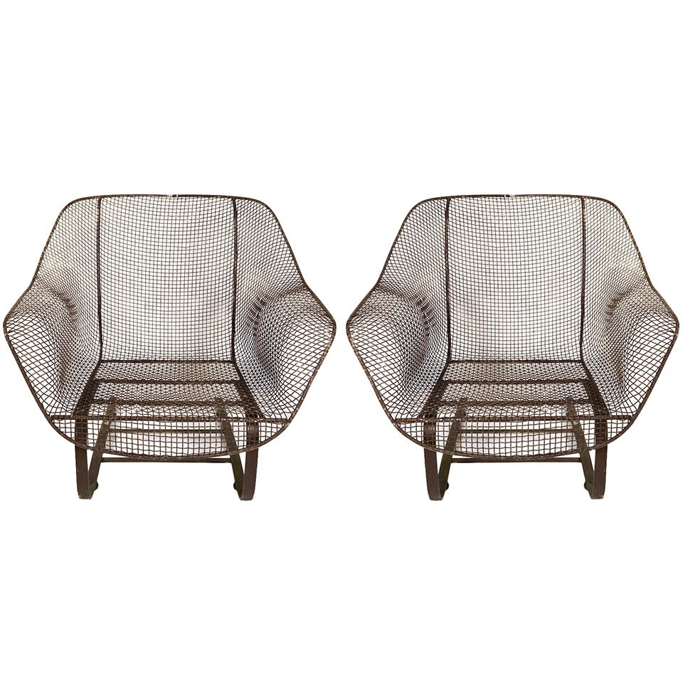 Pair of Cantilevered Woodard Lounge Chairs