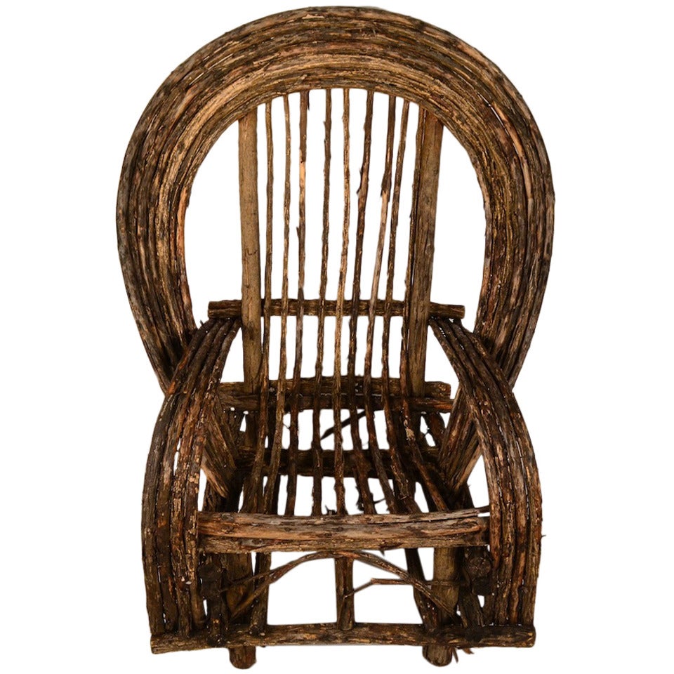 Adirondack Twig Stick Rustic Lounge Chair