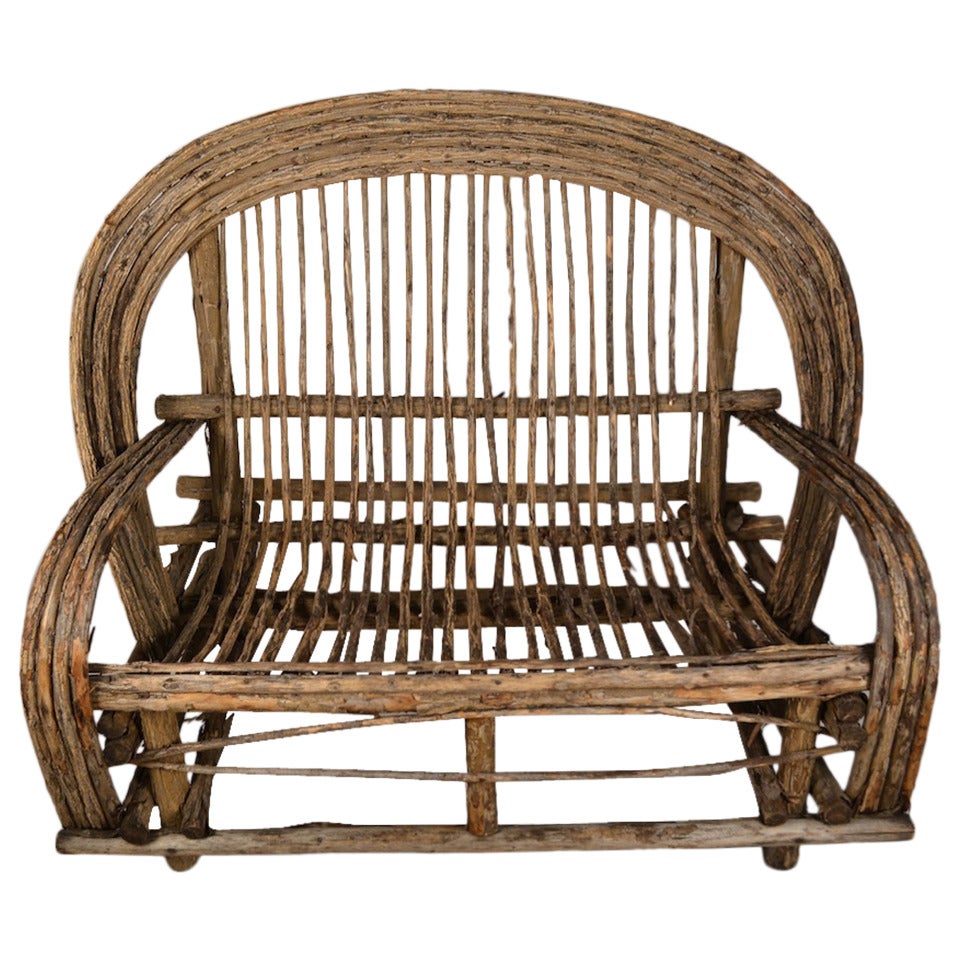 Adirondack Settee, Twig Bench