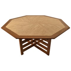 Harvey Probber Octagonal Travertine, Marble-Top Table