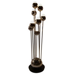 Retro 8 Light Chrome Ball Table Lamp