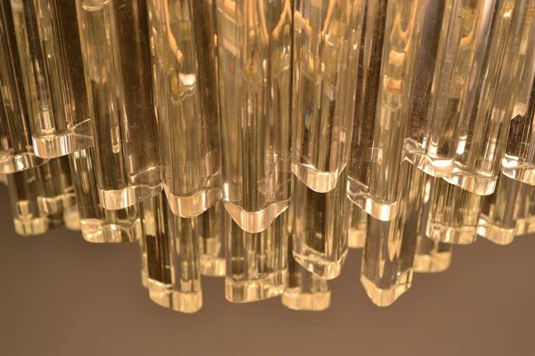 Metà XX secolo Insolito lampadario di cristallo Venini a più livelli in vendita