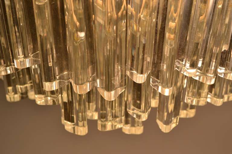 Mid-20th Century Unusual Multi Tiered Venini Crystal Chandelier For Sale