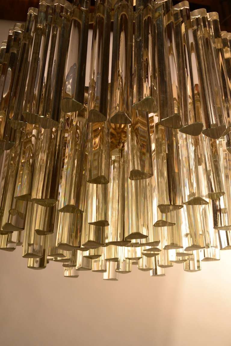 Italiano Insolito lampadario di cristallo Venini a più livelli in vendita