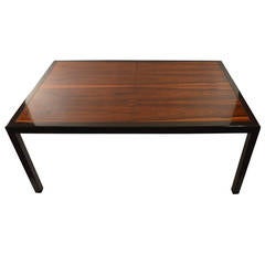 Elegant and Sleek Probber Rosewood Dining Table with Three Leaves