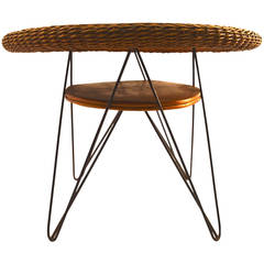 Wicker and Iron Table