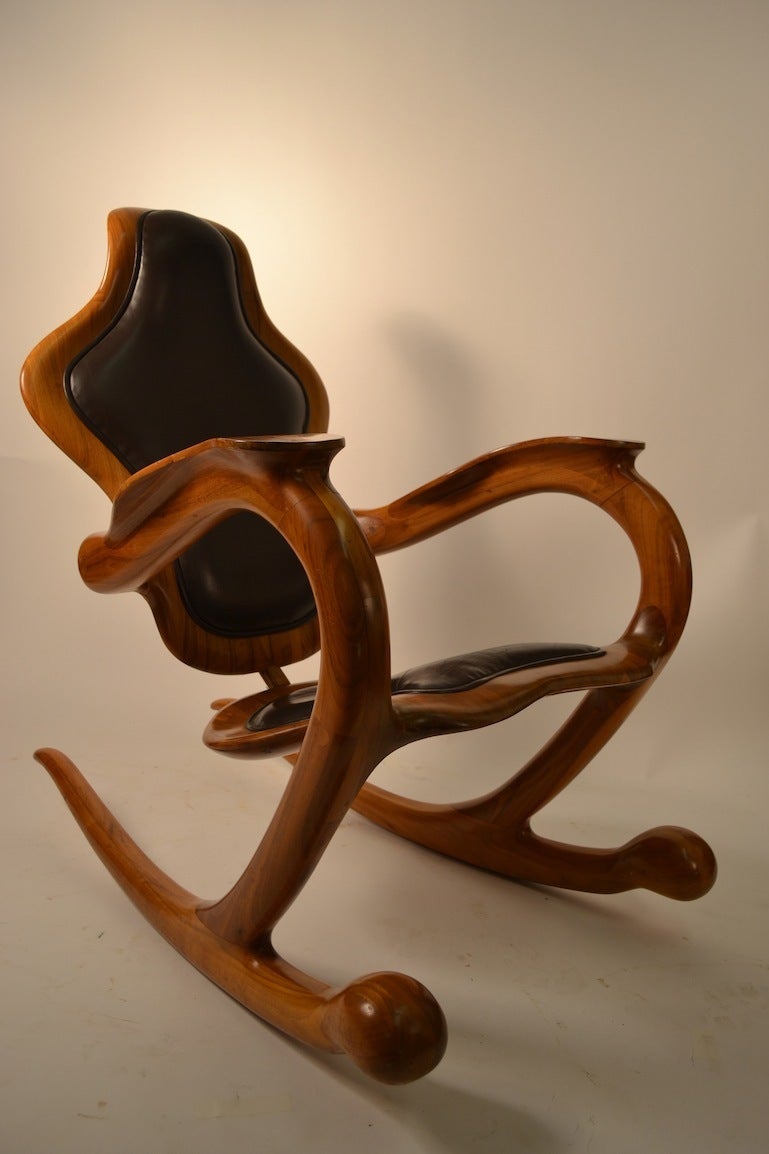 Mid-Century Modern Organic Modern Rocking Chair Signed Sterling Johnson King