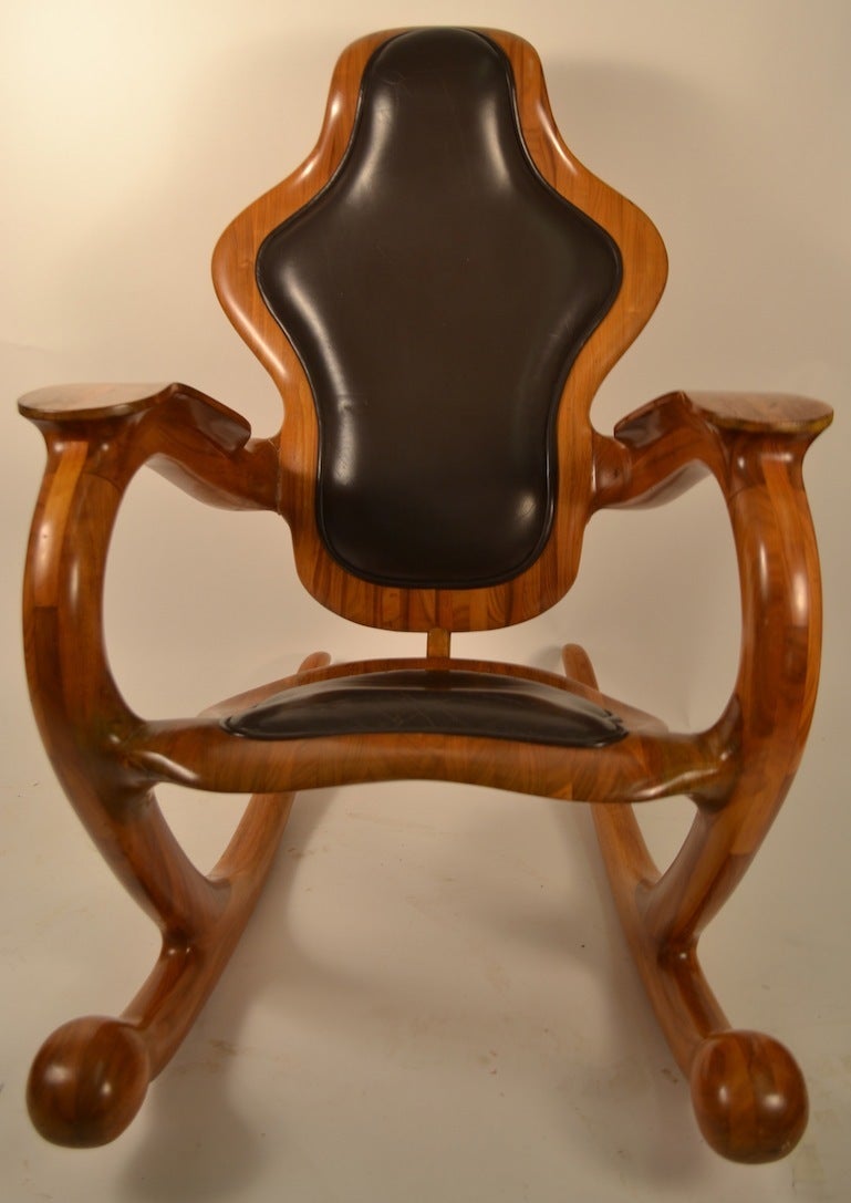 Organic Modern Rocking Chair Signed Sterling Johnson King 2