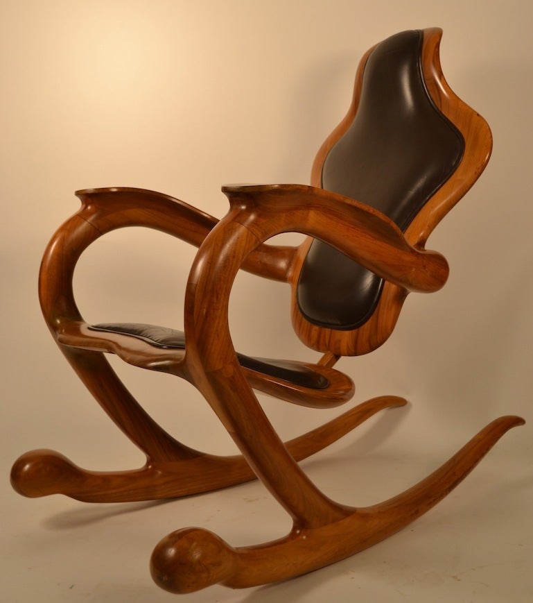 Organic Modern Rocking Chair Signed Sterling Johnson King 3