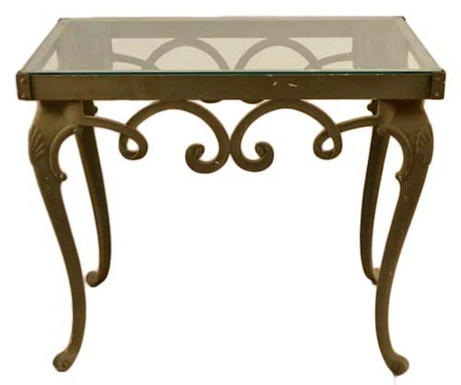 Brown Jordan Glass Top Console Table For Sale