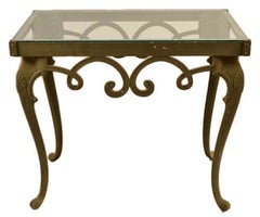 Retro Brown Jordan Glass Top Console Table